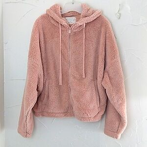 Aeropostale Teddy‎ Bear Jacket Size Large Zip Up Hoodie Jacket Oversized Soft